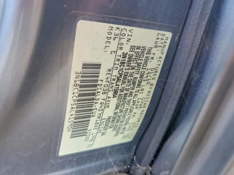 2010 NISSAN VERSA 1.8 S  