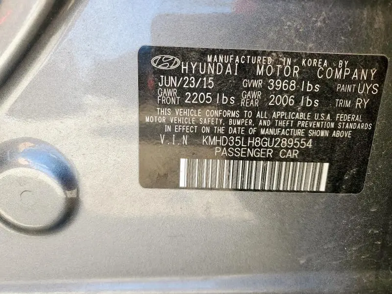 2016 HYUNDAI ELANTRA GT   