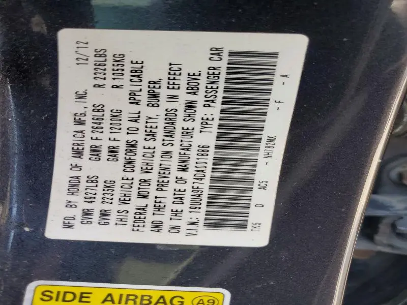 2013 ACURA TL ADVANCE  