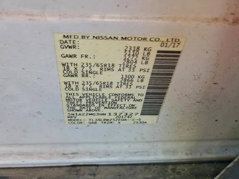 2017 NISSAN MURANO S  