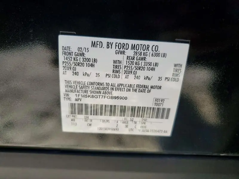 2015 FORD EXPLORER SPORT  