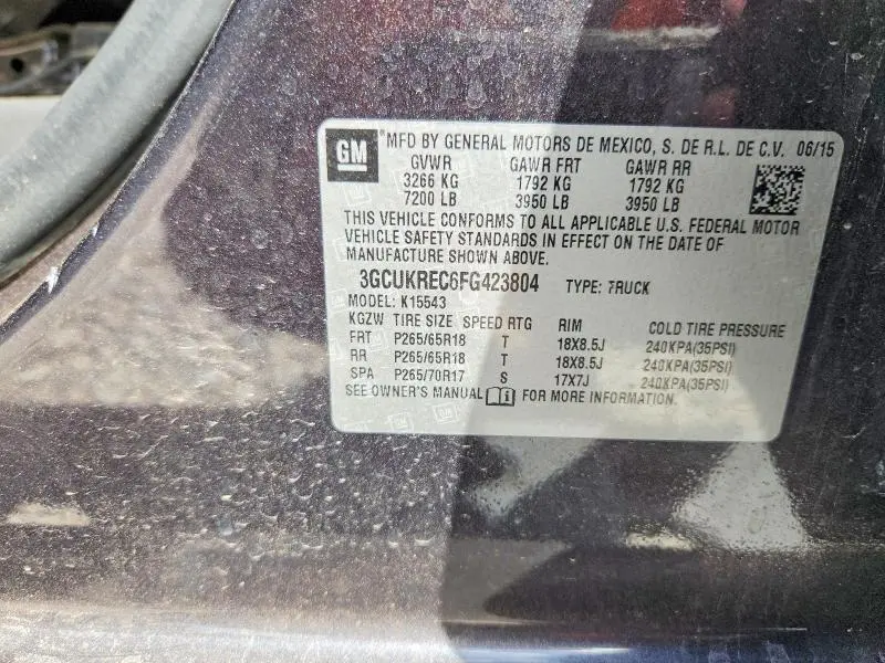 2015 CHEVROLET SILVERADO K1500 LT  