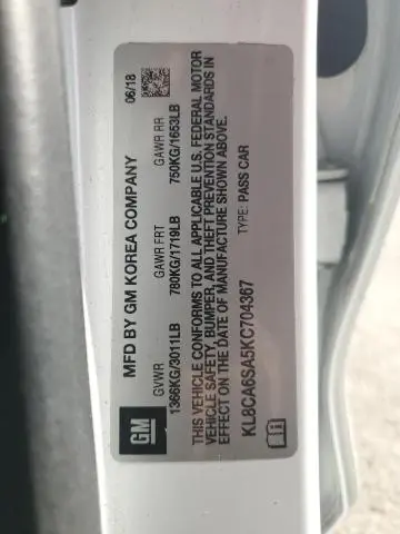 2019 CHEVROLET SPARK LS