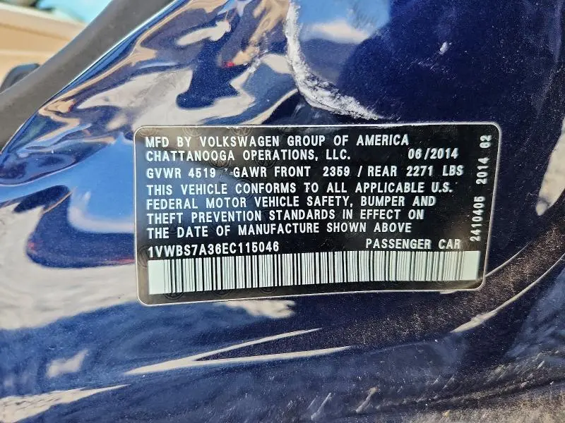 2014 VOLKSWAGEN PASSAT SE  
