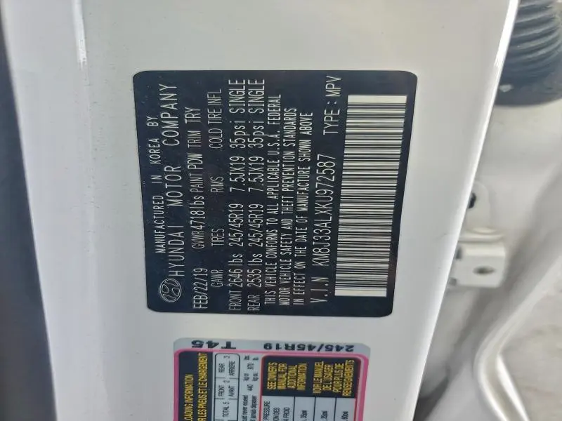 2019 HYUNDAI TUCSON LIMITED  