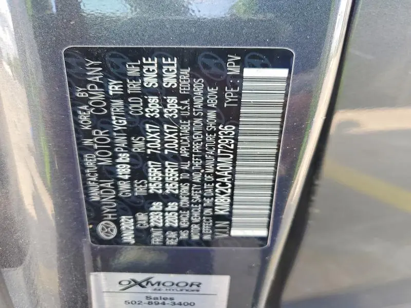 2021 HYUNDAI KONA SEL  