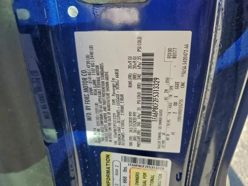 2015 FORD MUSTANG GT  