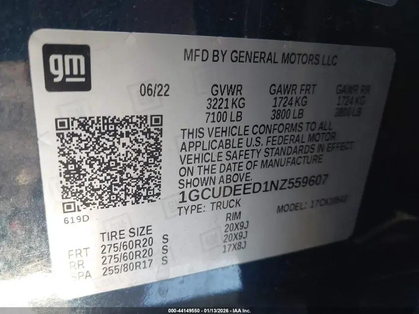 2022 CHEVROLET SILVERADO 1500 4WD  SHORT BED RST