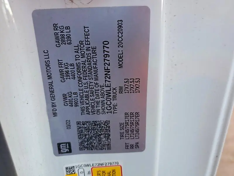 2022 CHEVROLET SILVERADO C2500 HEAVY DUTY  