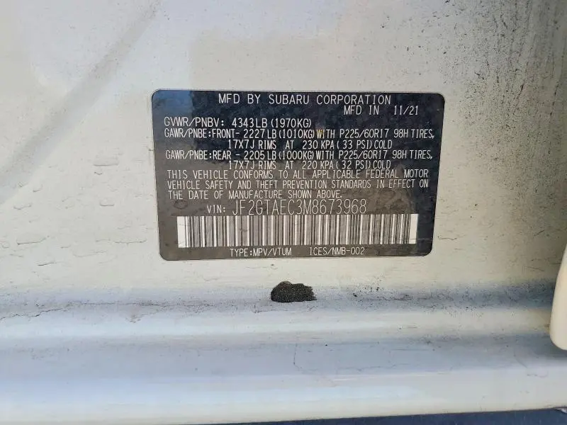 2021 SUBARU CROSSTREK PREMIUM  