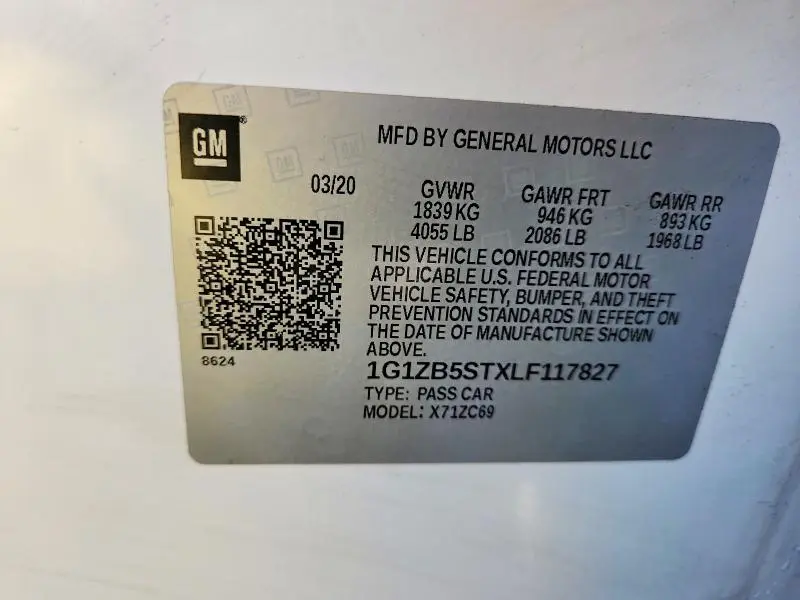 2020 CHEVROLET MALIBU LS  