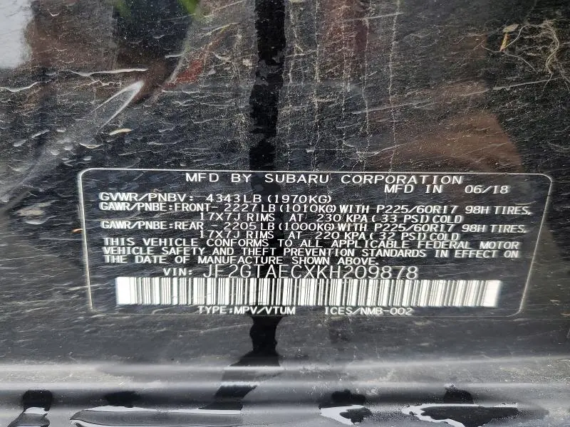 2019 SUBARU CROSSTREK PREMIUM  