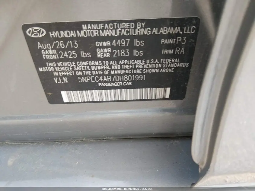 2013 HYUNDAI SONATA SE 2.0T