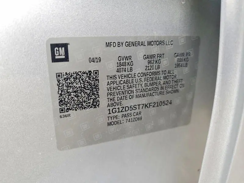 2019 CHEVROLET MALIBU LT  