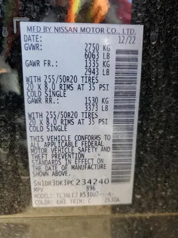 2023 NISSAN PATHFINDER PLATINUM  