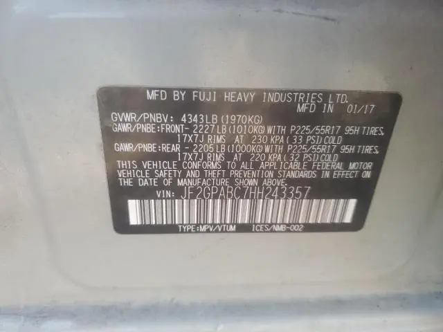 2017 SUBARU CROSSTREK PREMIUM  