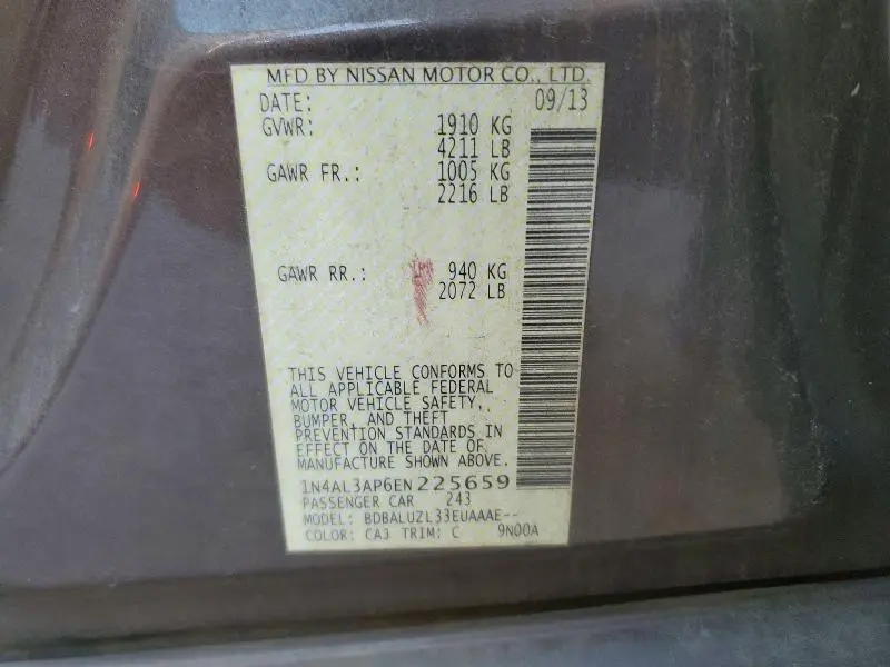 2014 NISSAN ALTIMA 2.5  