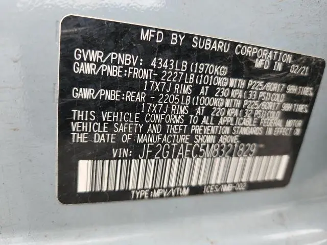 2021 SUBARU CROSSTREK PREMIUM  