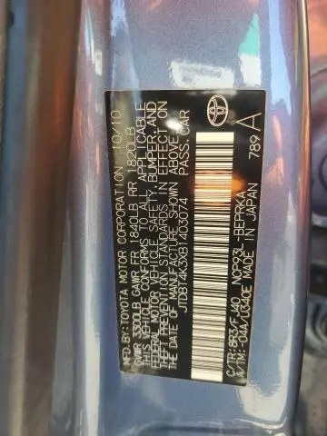 2011 TOYOTA YARIS   