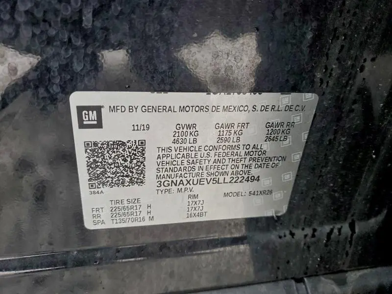 2020 CHEVROLET EQUINOX LT  