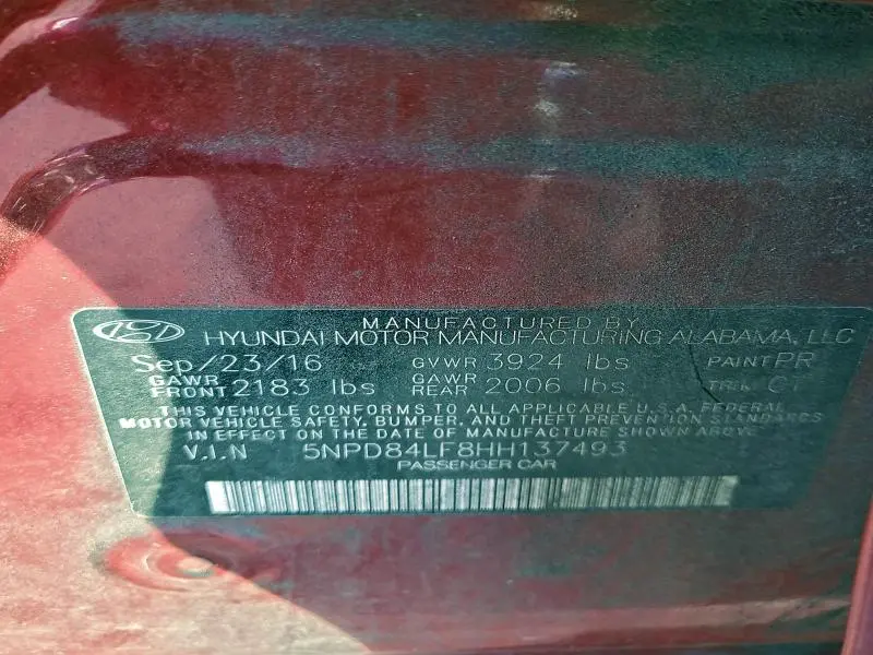 2017 HYUNDAI ELANTRA SE  