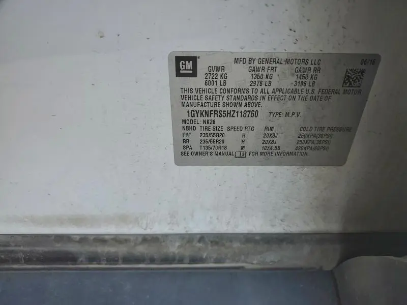 2017 CADILLAC XT5 PLATINUM  