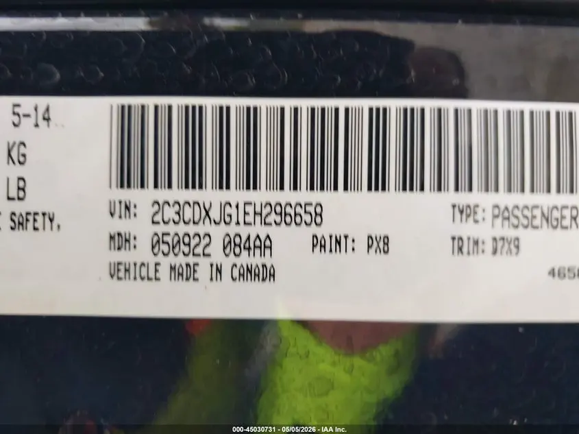 2014 DODGE CHARGER SXT