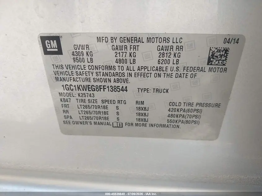 2015 CHEVROLET SILVERADO 2500HD LTZ