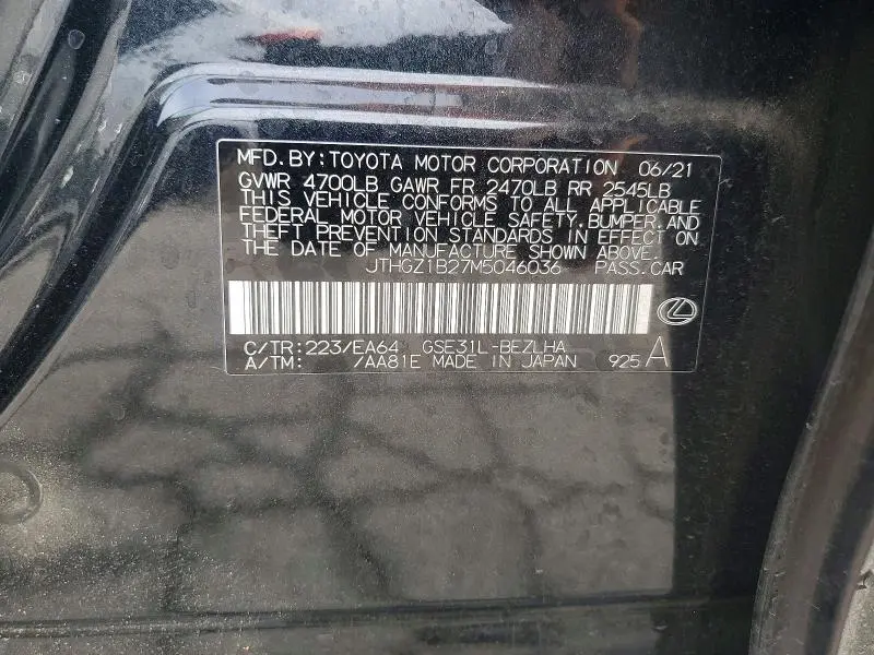 2021 LEXUS IS 350 F SPORT  