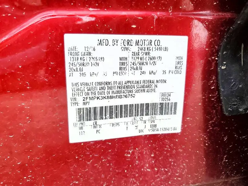 2017 FORD EDGE TITANIUM  