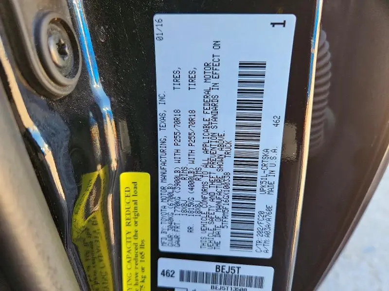 2016 TOYOTA TUNDRA SR5  