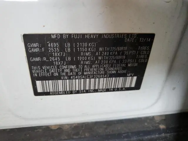 2015 SUBARU OUTBACK 2.5I LIMITED  