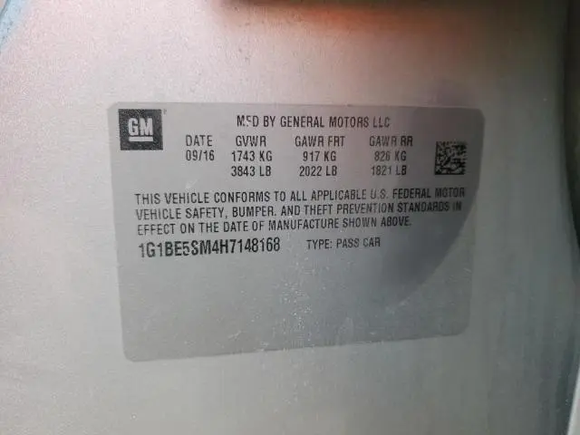 2017 CHEVROLET CRUZE LT  