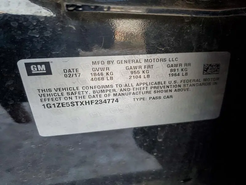 2017 CHEVROLET MALIBU LT  