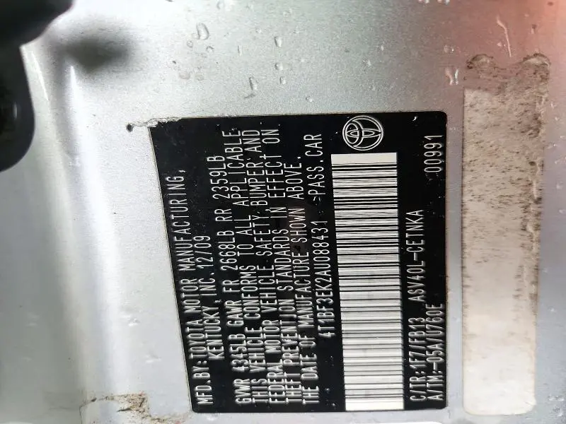 2010 TOYOTA CAMRY BASE  