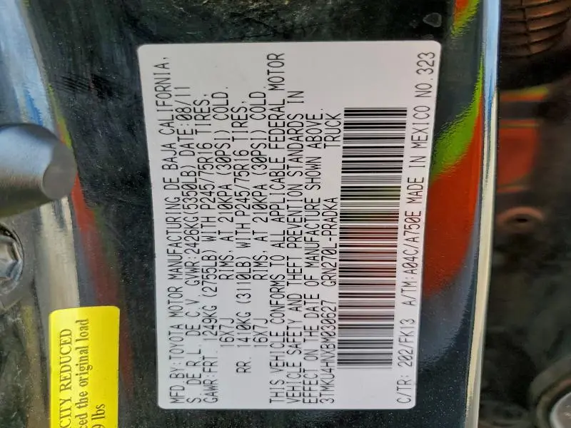 2011 TOYOTA TACOMA DOUBLE CAB PRERUNNER LONG BED  