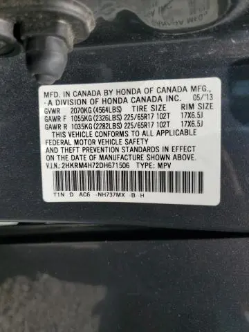 2013 HONDA CR-V EXL  