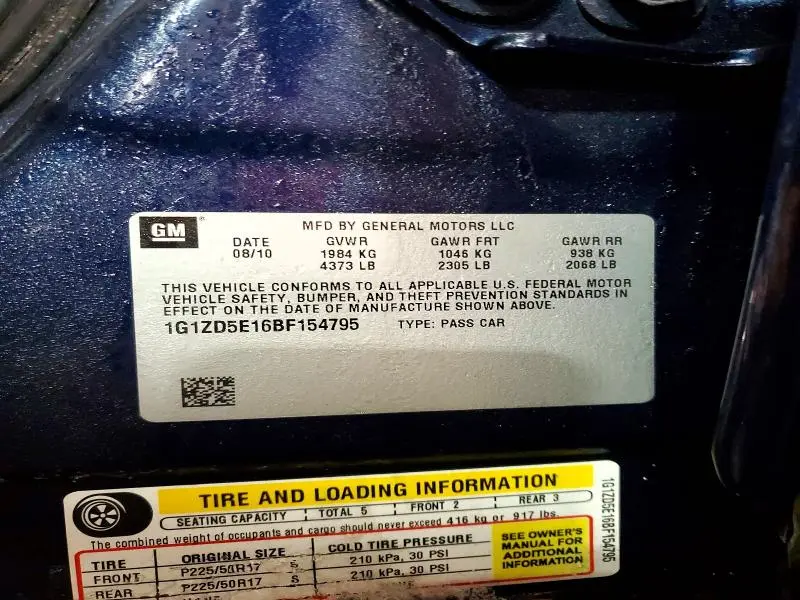 2011 CHEVROLET MALIBU 2LT  