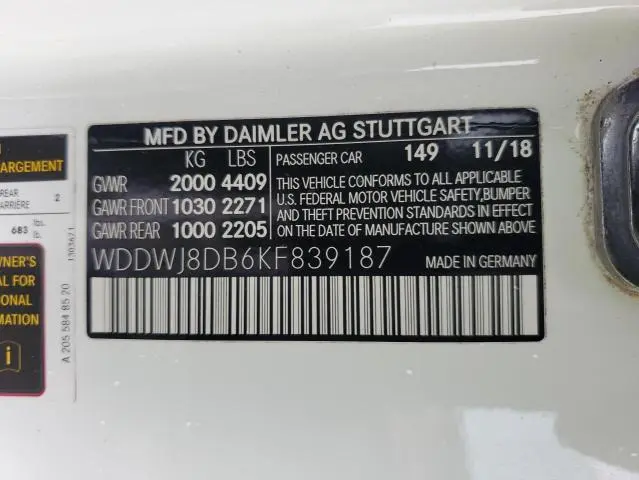 2019 MERCEDES-BENZ C 300  