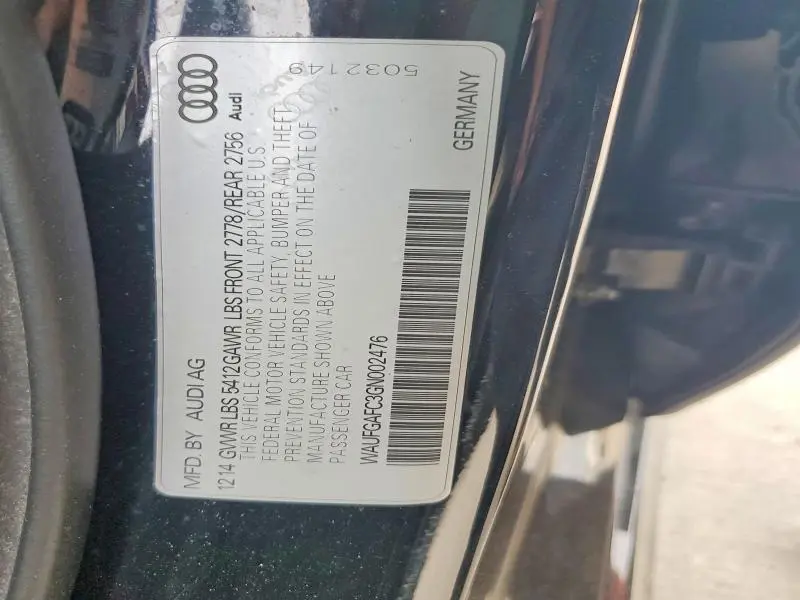 2016 AUDI A6 QUATTRO PREMIUM PLUS  