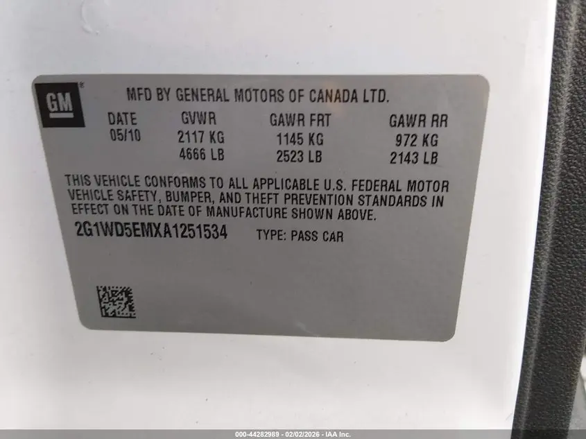 2010 CHEVROLET IMPALA POLICE