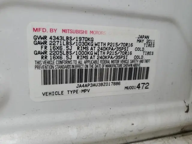 2011 MITSUBISHI OUTLANDER SPORT ES