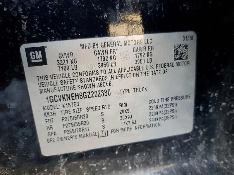 2016 CHEVROLET SILVERADO K1500  