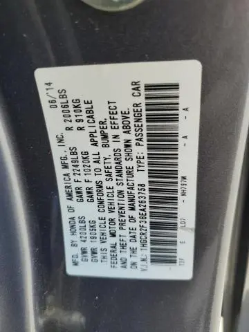 2014 HONDA ACCORD LX  