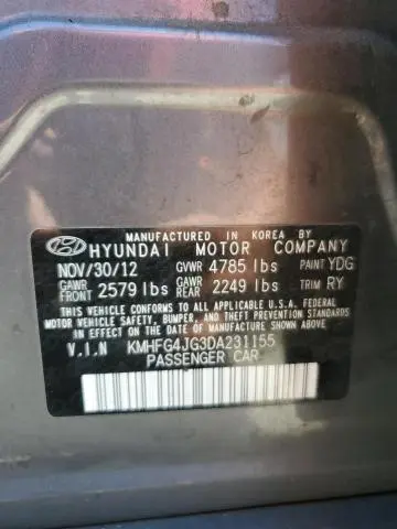2013 HYUNDAI AZERA   