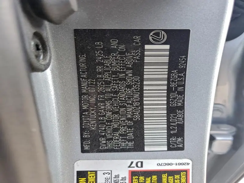 2022 LEXUS ES 350 BASE  