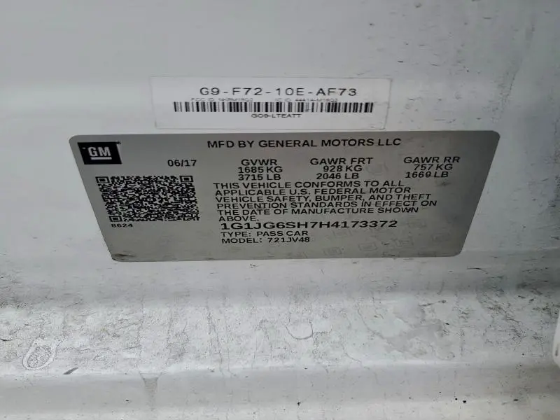 2017 CHEVROLET SONIC   