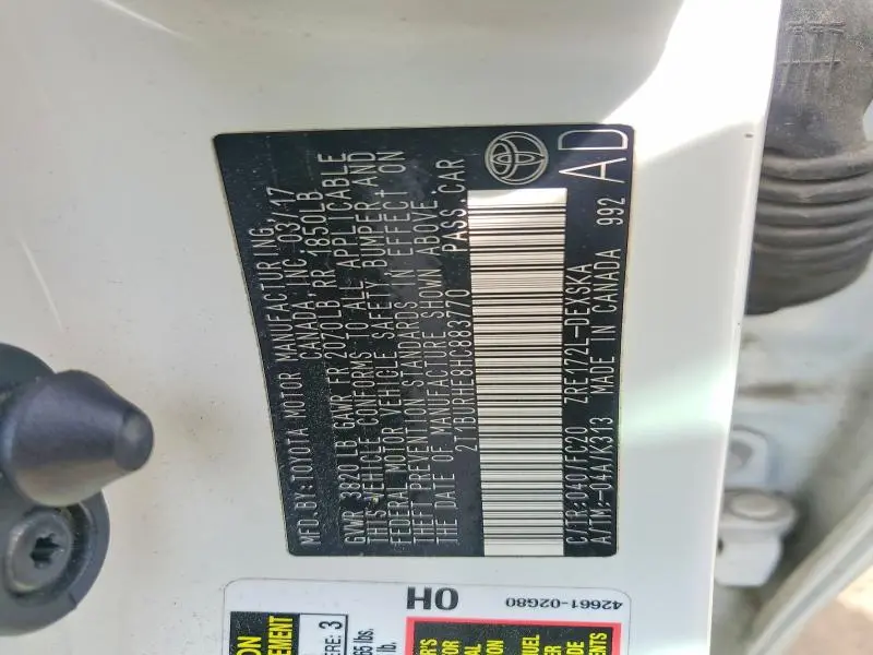 2017 TOYOTA COROLLA SE  