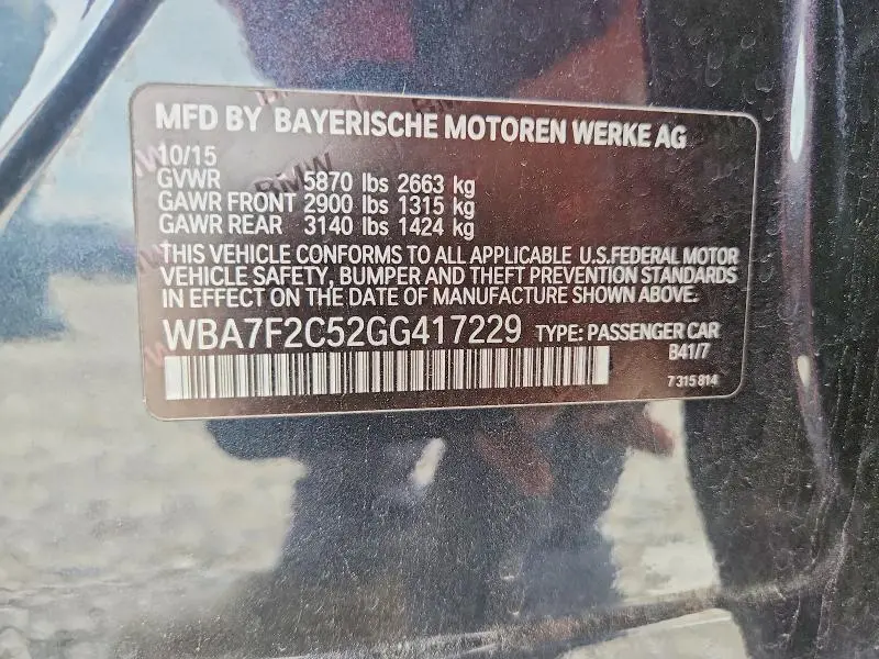 2016 BMW 750 XI  