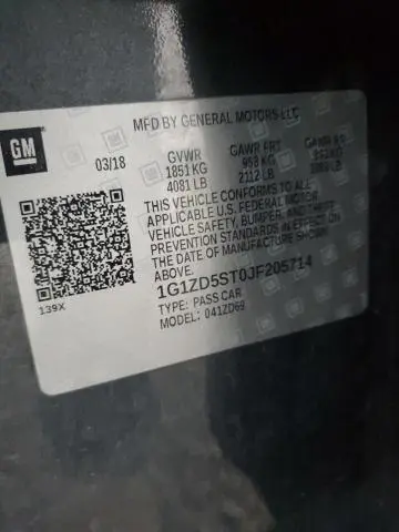 2018 CHEVROLET MALIBU LT